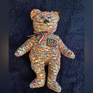 Ty Beanie Babies USA Olympic Plush Bear 2000 Tags Intact Red White and Blue
